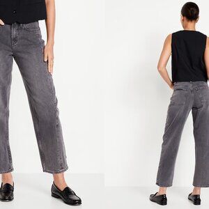 OLD NAVY high rise barrel leg jeans in graphite (sz14)